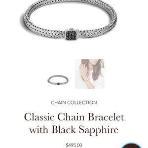 John Hardy classic chain bracelet black sapphire.